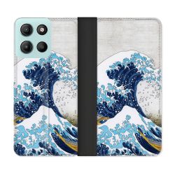 Housse cuir portefeuille Pour Motorola G15 Peinture La Grande Vague