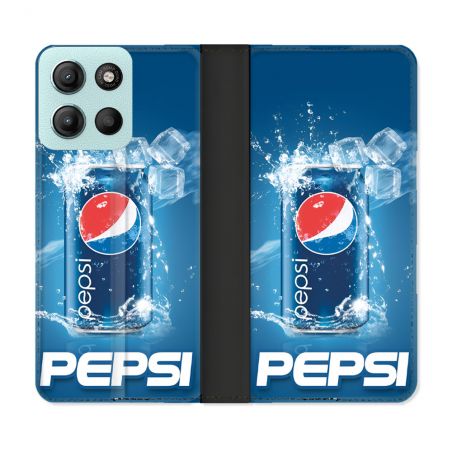 Housse cuir portefeuille Pour Motorola G15 Pepsi