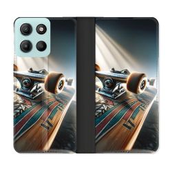 Housse cuir portefeuille Pour Motorola G15 Planche Skate