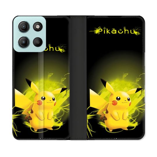 Housse cuir portefeuille Pour Motorola G15 Pokemon Pikachu Eclair