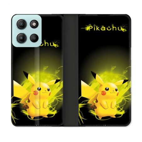 Housse cuir portefeuille Pour Motorola G15 Pokemon Pikachu Eclair