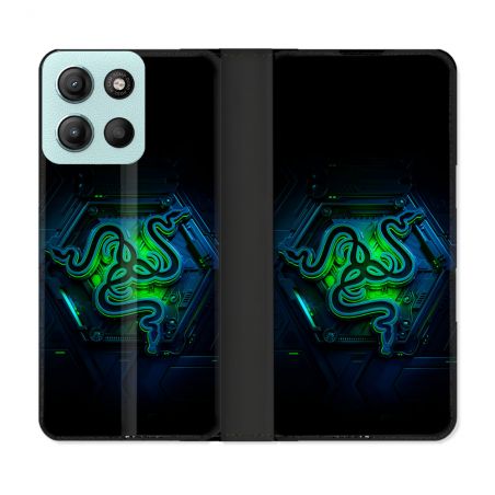 Housse cuir portefeuille Pour Motorola G15 Razer