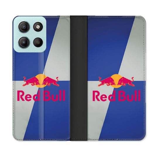 Housse cuir portefeuille Pour Motorola G15 Red Bull Classique
