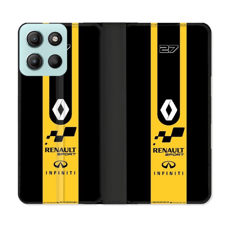 Housse cuir portefeuille Pour Motorola G15 Renault