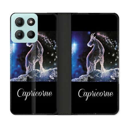 Housse cuir portefeuille Pour Motorola G15 Signe Zodiaque 2 Capricorne