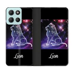 Housse cuir portefeuille Pour Motorola G15 Signe Zodiaque 2 Lion