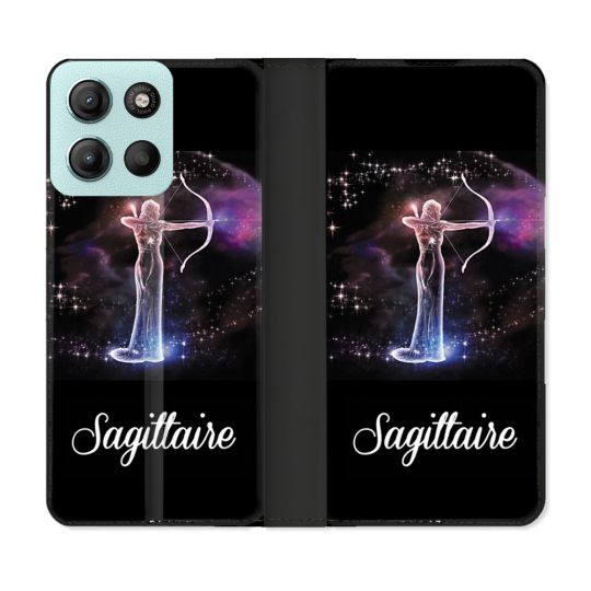 Housse cuir portefeuille Pour Motorola G15 Signe Zodiaque 2 Sagittaire