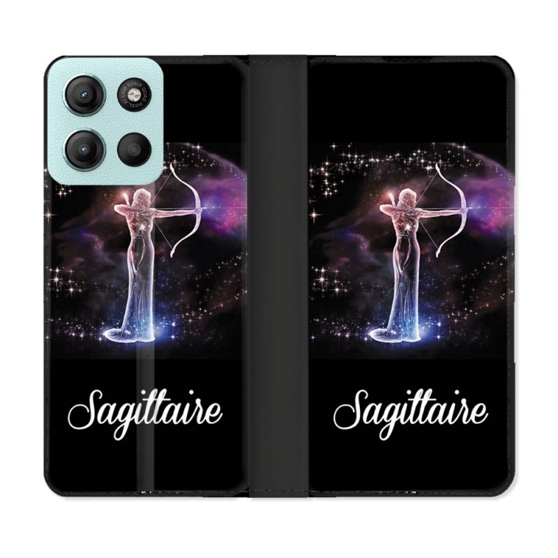 Housse cuir portefeuille Pour Motorola G15 Signe Zodiaque 2 Sagittaire