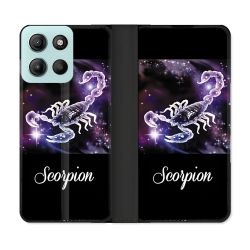 Housse cuir portefeuille Pour Motorola G15 Signe Zodiaque 2 Scorpion
