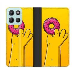 Housse cuir portefeuille Pour Motorola G15 Simpson Donuts