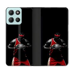 Housse cuir portefeuille Pour Motorola G15 Sport Basketeur