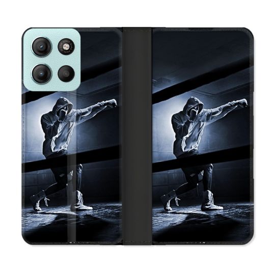 Housse cuir portefeuille Pour Motorola G15 Sport Boxe Poing
