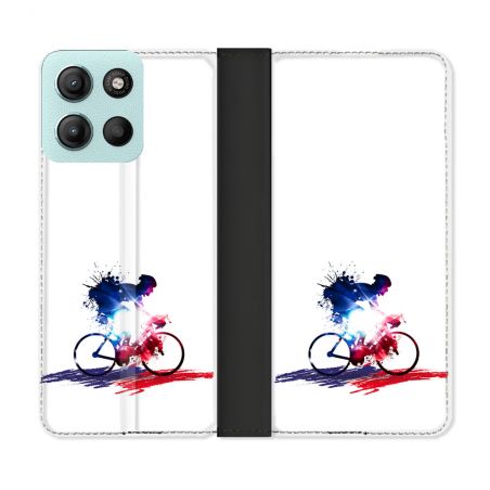 Housse cuir portefeuille Pour Motorola G15 Sport Cyclisme France