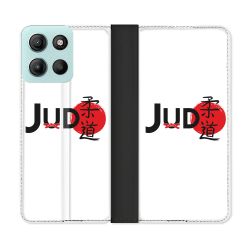 Housse cuir portefeuille Pour Motorola G15 Sport Judo Logo