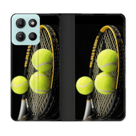 Housse cuir portefeuille Pour Motorola G15 Sport Tennis Balls