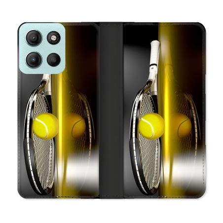 Housse cuir portefeuille Pour Motorola G15 Sport Tennis Reflet
