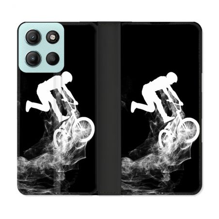 Housse cuir portefeuille Pour Motorola G15 Sport VTT Noir