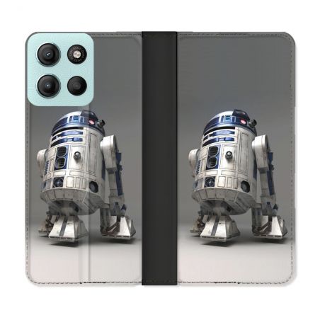 Housse cuir portefeuille Pour Motorola G15 Star Wars - R2D2