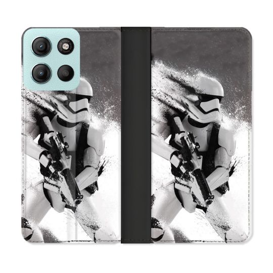 Housse cuir portefeuille Pour Motorola G15 Star Wars - Trooper