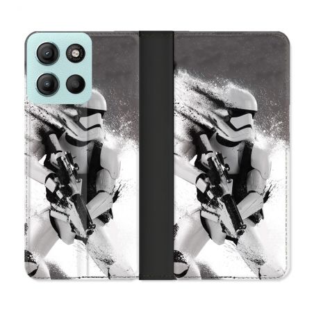 Housse cuir portefeuille Pour Motorola G15 Star Wars - Trooper