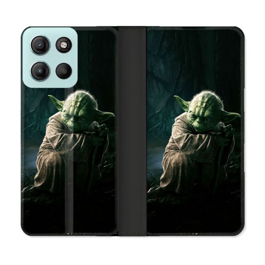 Housse cuir portefeuille Pour Motorola G15 Star Wars - Yoda sombre