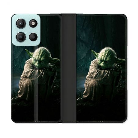 Housse cuir portefeuille Pour Motorola G15 Star Wars - Yoda sombre