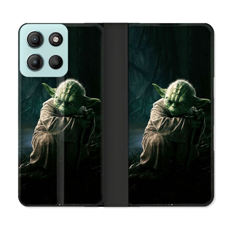 Housse cuir portefeuille Pour Motorola G15 Star Wars - Yoda sombre