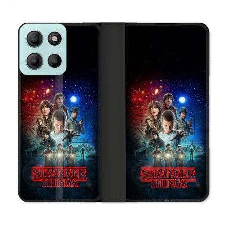 Housse cuir portefeuille Pour Motorola G15 Stranger Things Affiche 1