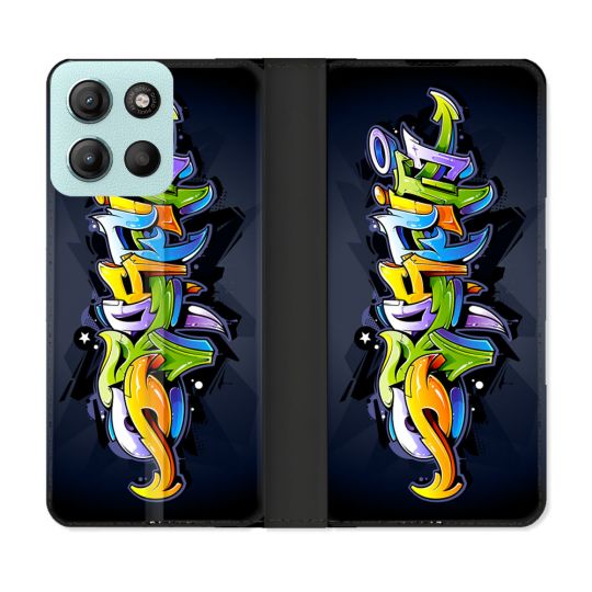 Housse cuir portefeuille Pour Motorola G15 Street Art Graffiti