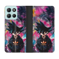 Housse cuir portefeuille Pour Motorola G15 Street Art Sangoku