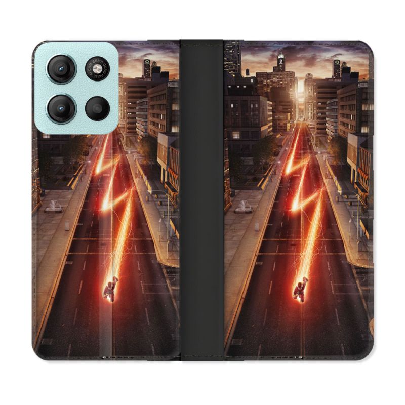 Housse cuir portefeuille Pour Motorola G15 The Flash City