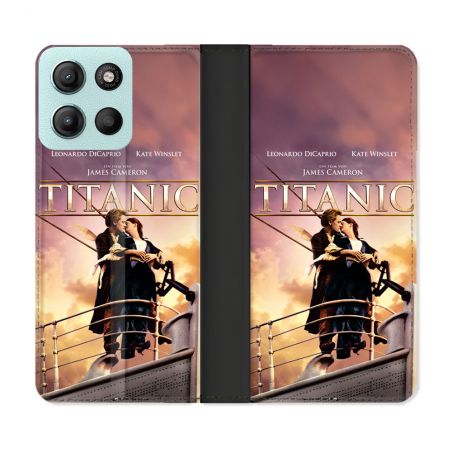 Housse cuir portefeuille Pour Motorola G15 Titanic