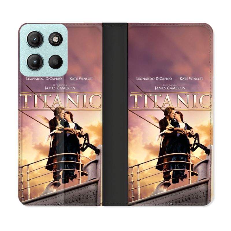 Housse cuir portefeuille Pour Motorola G15 Titanic