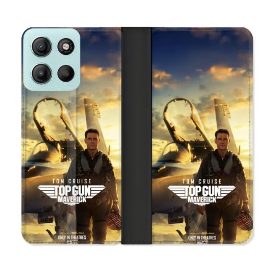 Housse cuir portefeuille Pour Motorola G15 Top Gun