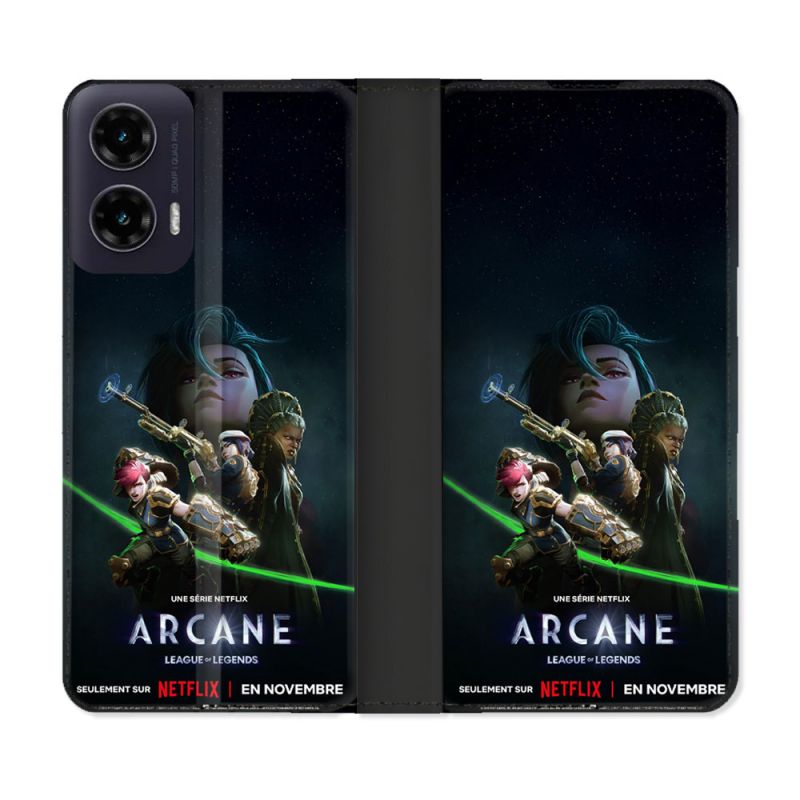 Housse cuir portefeuille Pour Motorola G35 5G Arcane Affiche