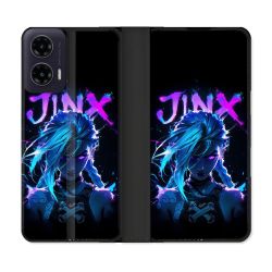 Housse cuir portefeuille Pour Motorola G35 5G Arcane Jinx Night