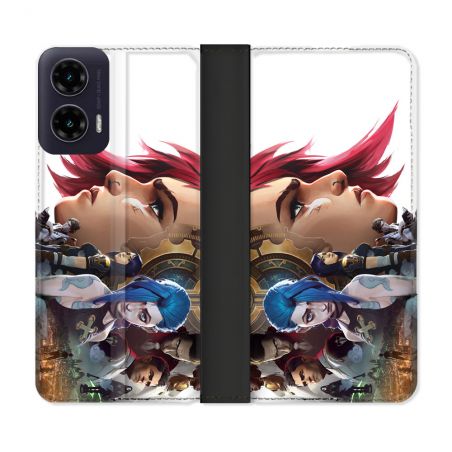 Housse cuir portefeuille Pour Motorola G35 5G Arcane Jinx Sœur