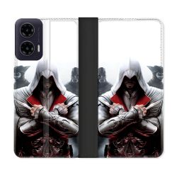 Housse cuir portefeuille Pour Motorola G35 5G Assassin Creed Mask