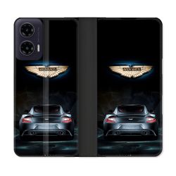 Housse cuir portefeuille Pour Motorola G35 5G Aston Martin