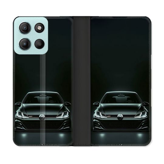Housse cuir portefeuille Pour Motorola G15 Volkwagen Golf GTI