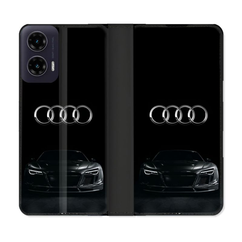 Housse cuir portefeuille Pour Motorola G35 5G Audi