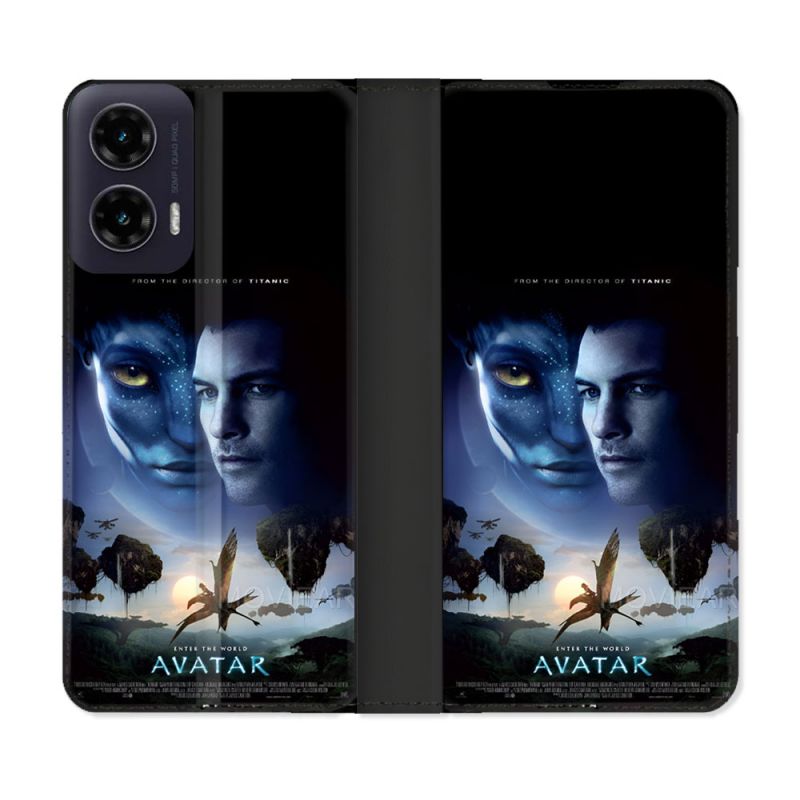 Housse cuir portefeuille Pour Motorola G35 5G Avatar