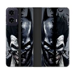 Housse cuir portefeuille Pour Motorola G35 5G Batman Joker