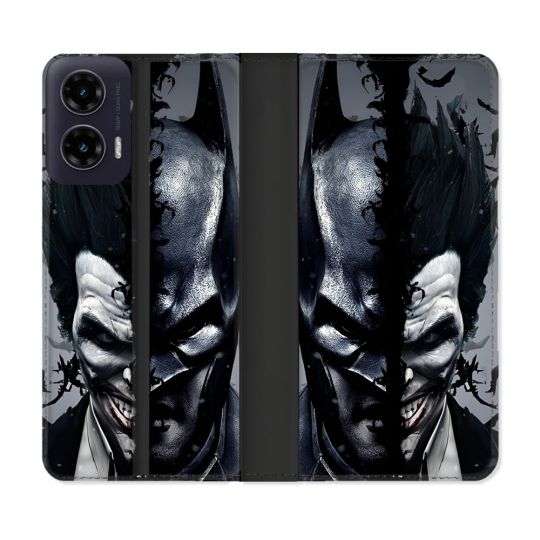 Housse cuir portefeuille Pour Motorola G35 5G Batman Joker