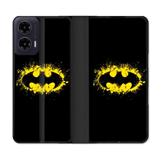 Housse cuir portefeuille Pour Motorola G35 5G Batman Logo