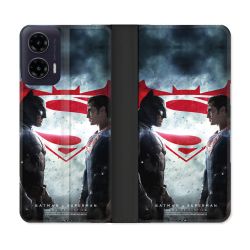 Housse cuir portefeuille Pour Motorola G35 5G Batman VS Superman