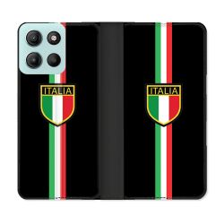 Housse cuir portefeuille Pour Motorola G15 Voyage Italie 3 Noir