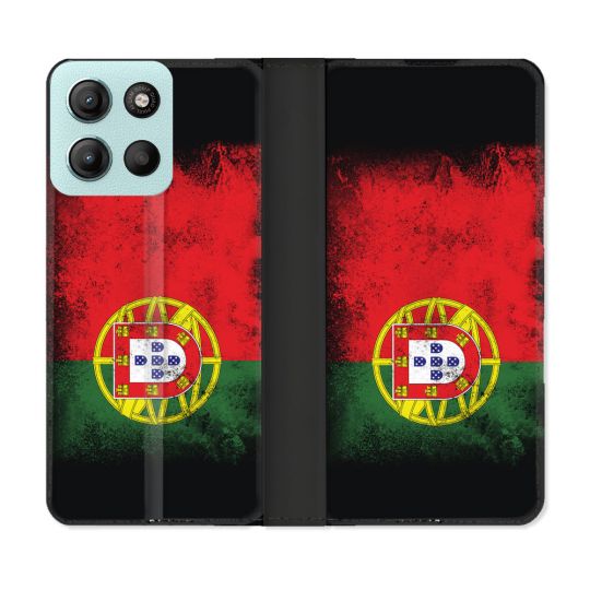 Housse cuir portefeuille Pour Motorola G15 Voyage Portugal Drapeau