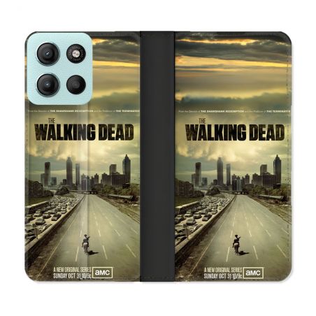 Housse cuir portefeuille Pour Motorola G15 Walking Dead
