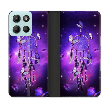Housse cuir portefeuille Pour Motorola G15 Zen Attrape Reve Papillon